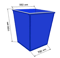 Контейнер для ТБО 0,75 м3 .т.м 2 мм цв синий