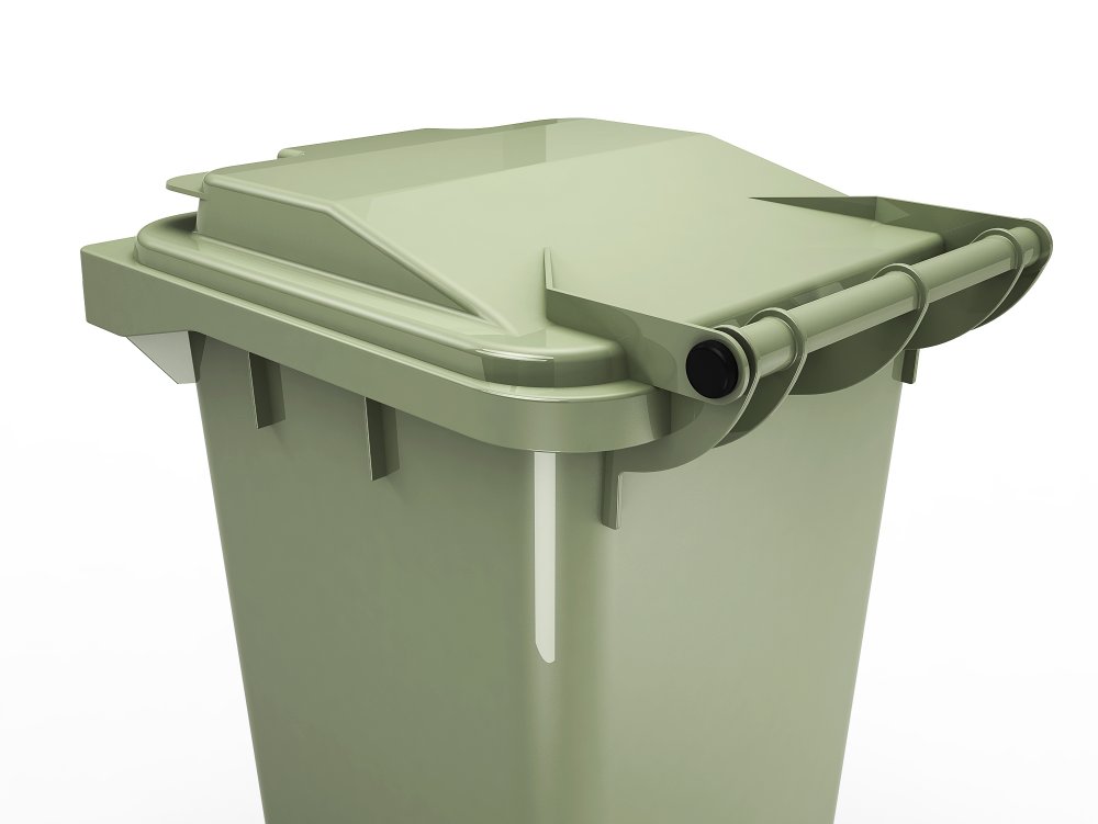 Комплект крышки передвижного мусорного контейнера 1100 л. зеленый