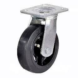 Колесо большегрузное черная резина  поворотное диаметр 100 мм